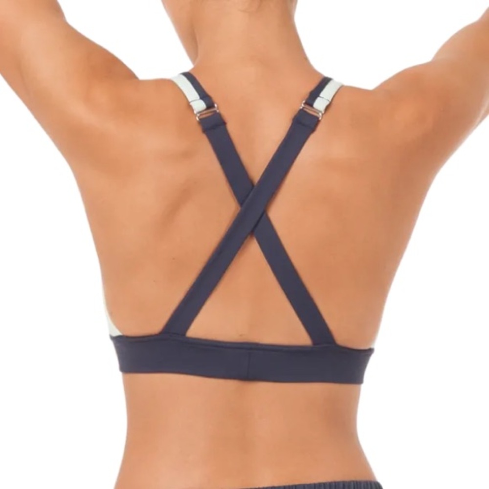 NWT, Lively Sport Bra, Navy & Aqua, High neck with racerback straps - Picture 2 of 6